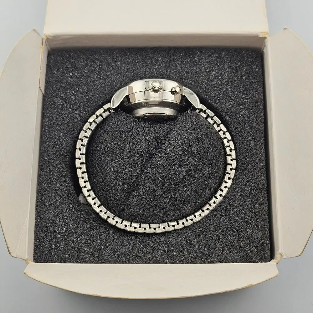 Avon Talking Prayer Watch Religious Silver Gold Two Tone Stretch Pull On Band